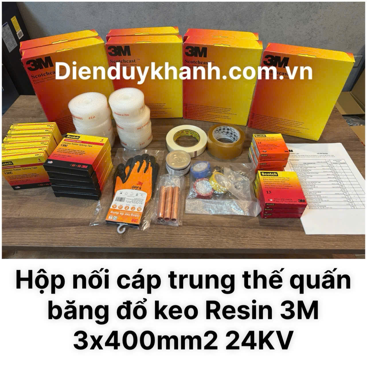 Hộp Nối Cáp Trung Thế Quấn Băng Đổ Resin 24KV 3Cx400mm2_ VN-5B 93-A 400-Cu/3